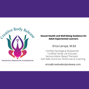 Erica Leroye, Certified Sexological Bodyworker and Sensory-Motor Specialist