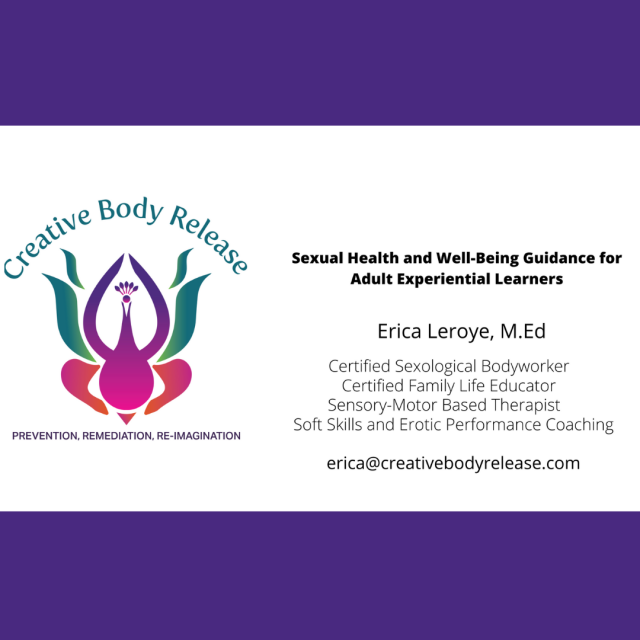 Erica Leroye, Certified Sexological Bodyworker and Sensory-Motor Specialist